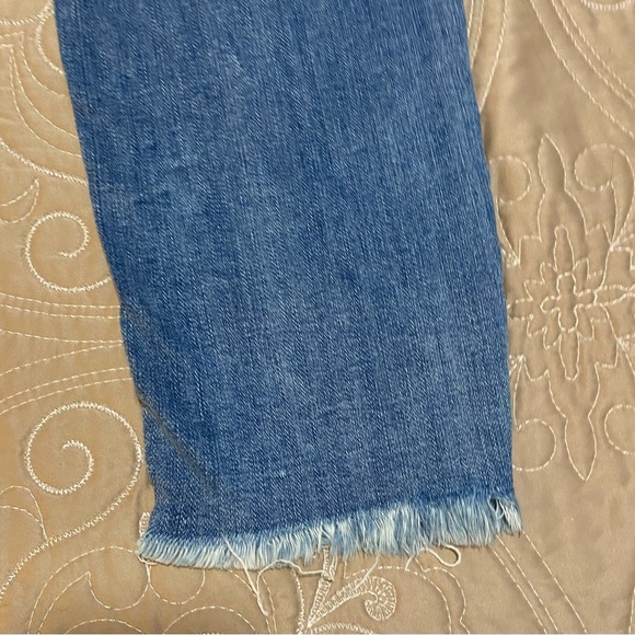 Risen Frayed Distressed Straight Leg Denim Jeans RDP1262 Womans Size 32/15 NWT - Picture 10 of 14